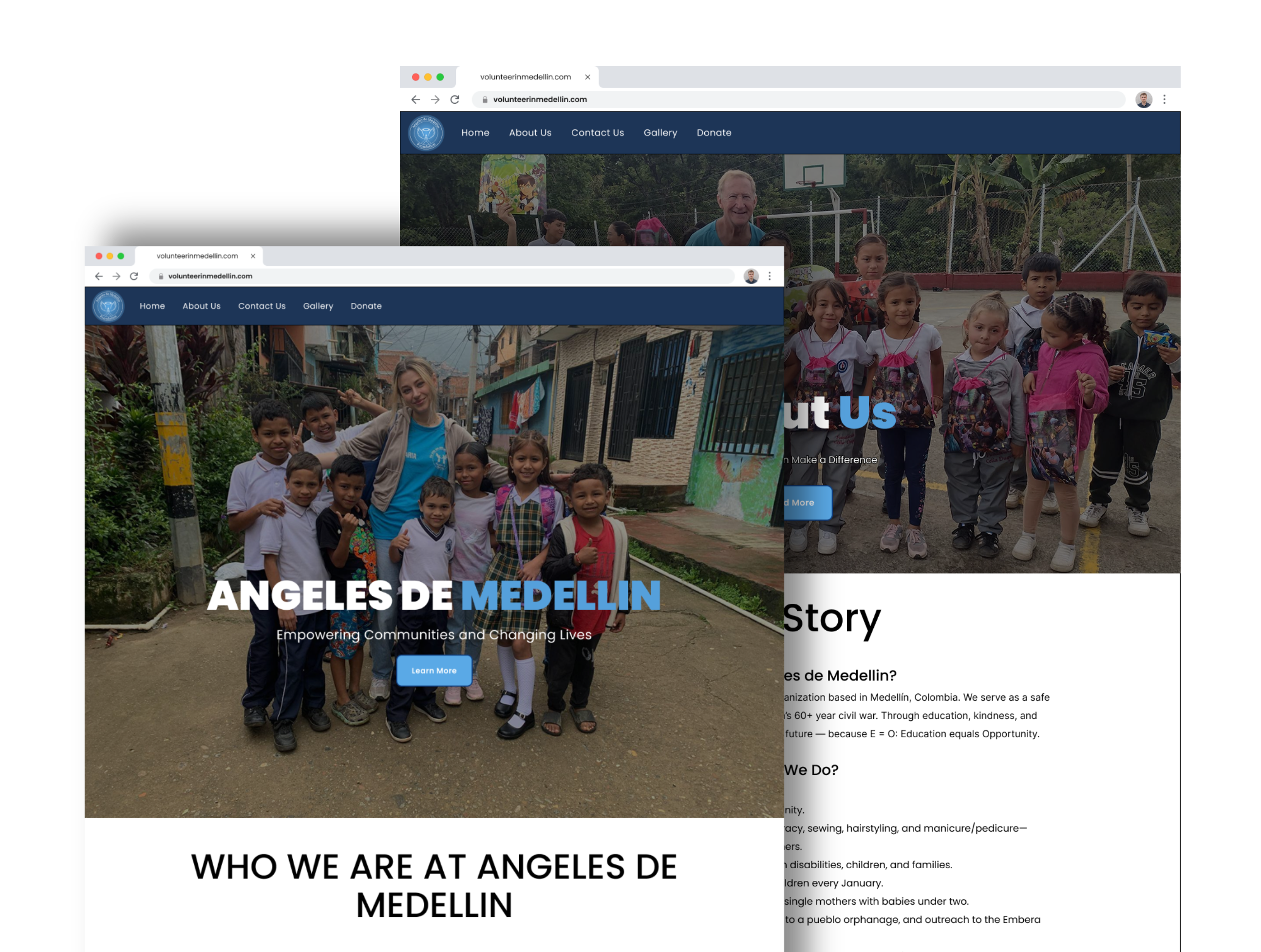 Angeles de Medellín website redesign