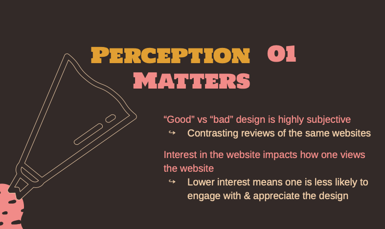 Slide discussing user perception findings - All Baked Up project by Mili Khatri